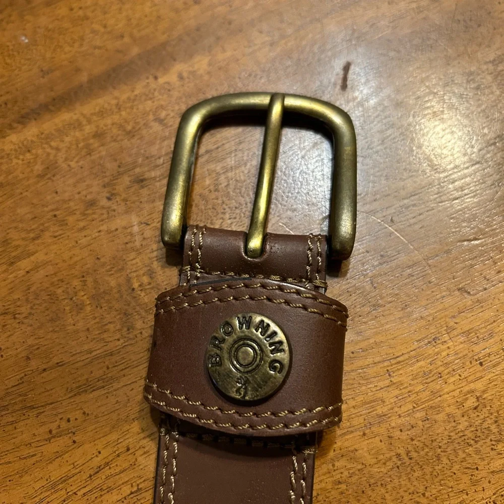 Mens Browning Brown Genuine Leather Belt Size 34